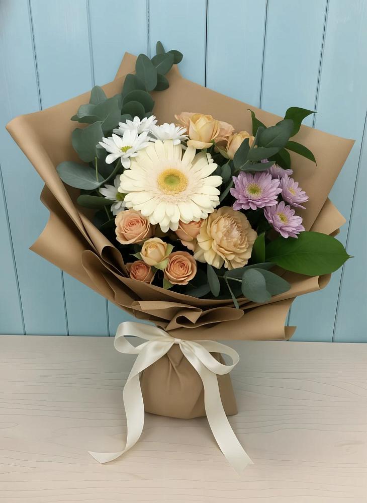 Букет цветов из: Герберы и Хризантемы в Зуевке Курской области