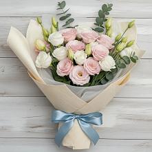 Букет цветов из:  Лизиантусы в Зуевке Курской области