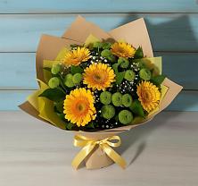Букет цветов из:  Герберы и Хризантемы в Зуевке Курской области