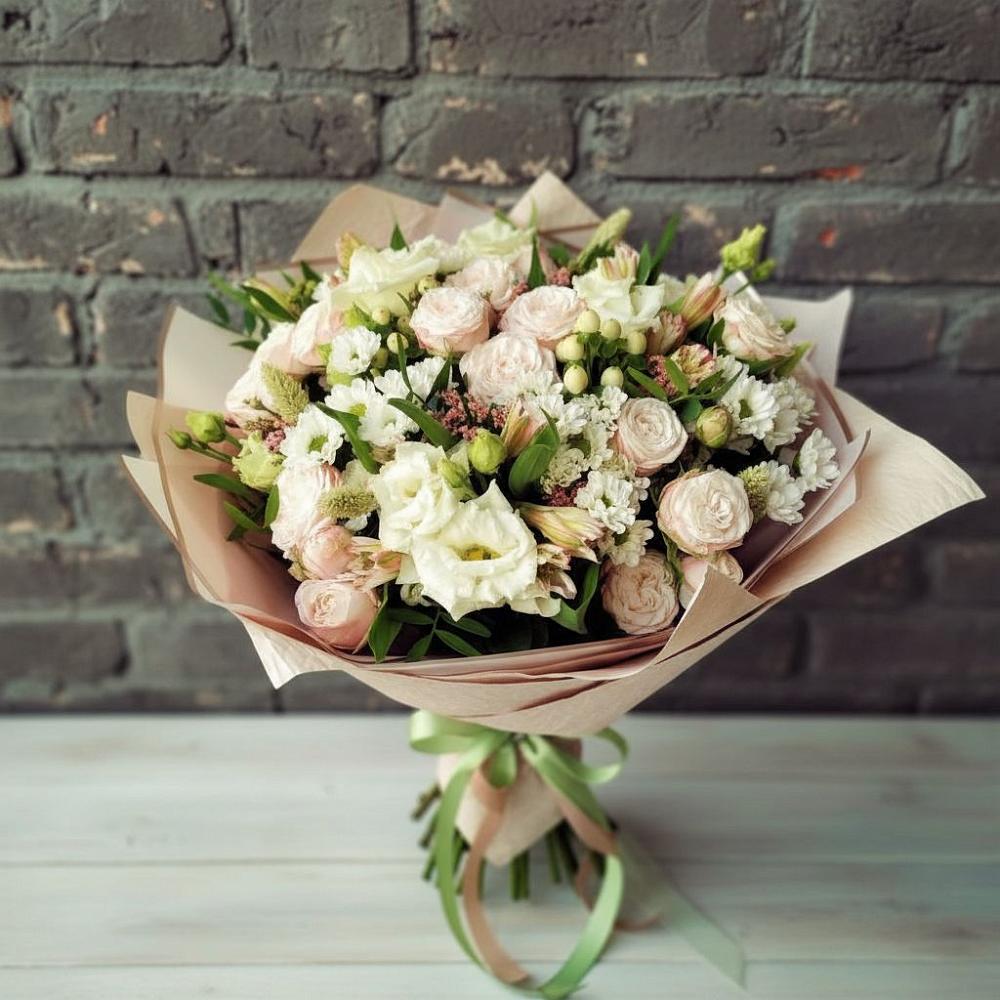 Букет цветов из: Альстромерии, Розы и Хризантемы в Зуевке Курской области