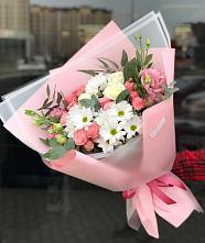 Букет цветов из:  Розы, Лизиантусы и Хризантемы в Зуевке Курской области