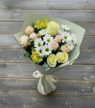 Букет цветов из:  Альстромерии, Розы и Хризантемы в Зуевке Курской области