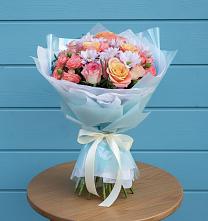 Букет цветов из:  Хризантемы и Розы в Зуевке Курской области