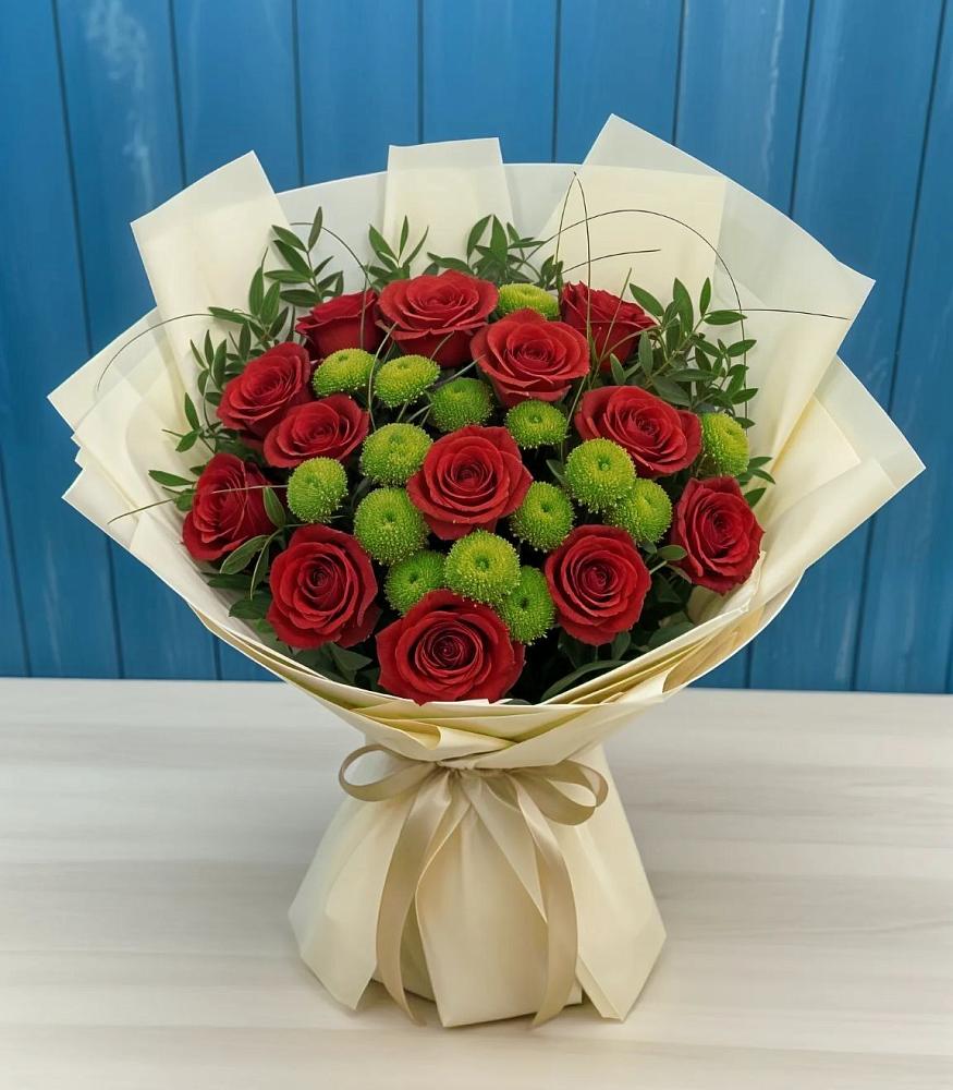 Букет цветов из: Розы и Хризантемы в Зуевке Курской области