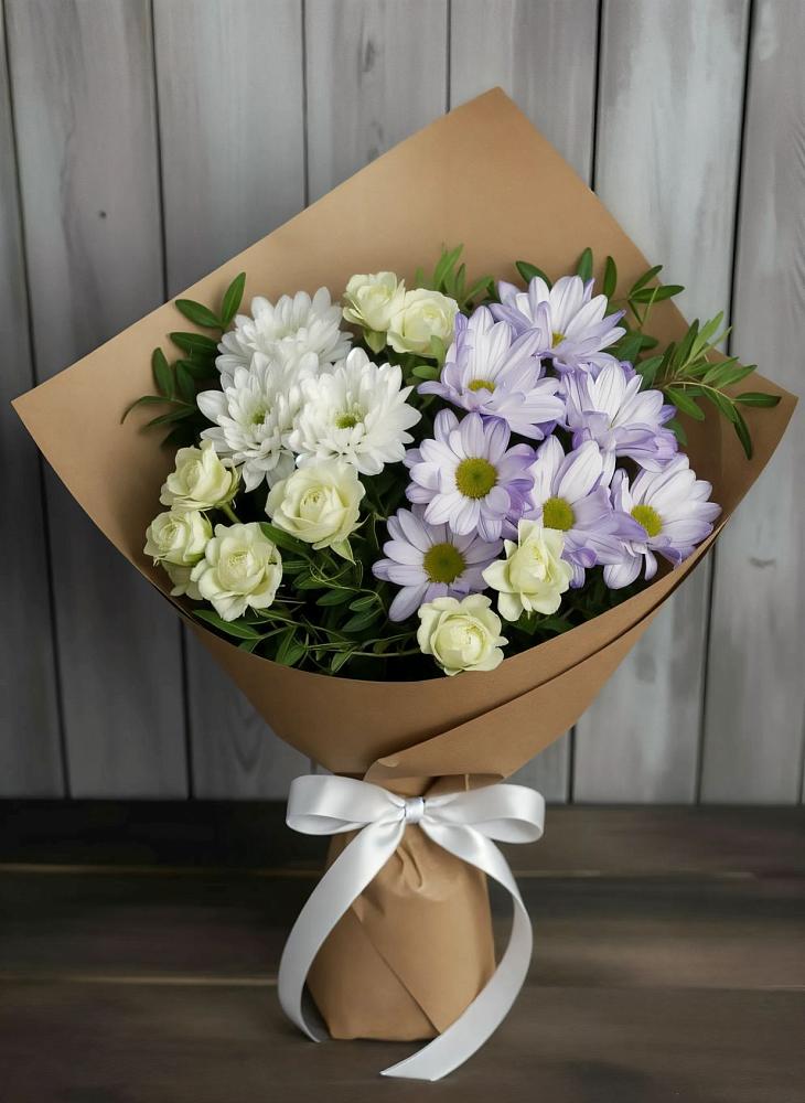 Букет цветов из: Хризантемы и Розы в Зуевке Курской области